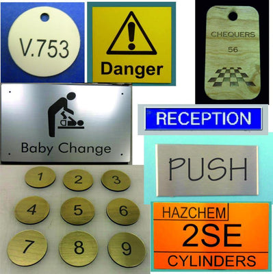 Engraved Labels and Tags from SK Signs and Labels