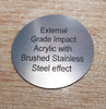 Exterior Grade Metal effect engraved acrylic laminate sign 100mm x 100mm