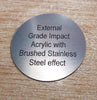 Exterior Grade Metal effect engraved acrylic laminate A4 sign