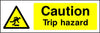 Caution Trip hazard safety sign