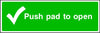 Push Pad To Open Emergency Escape Sign