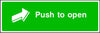 Push To Open Emergency Escape Sign