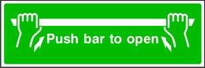Push Bar To Open Fire Exit Sign