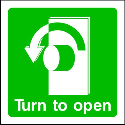Turn Left To Open Emergency Escape Sign SK Signs Labels Turn Left To Open Emergency Escape Sign SK Signs Labels