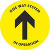 One way system in operation Floor Sign