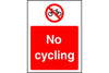 No cycling safety sign