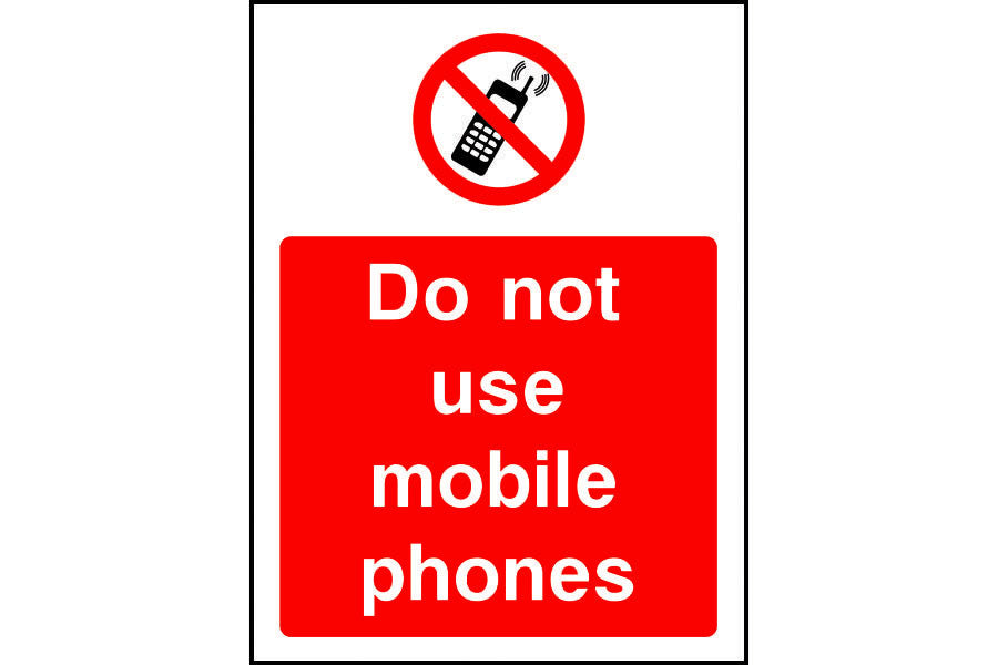 Do not use mobile phones sign