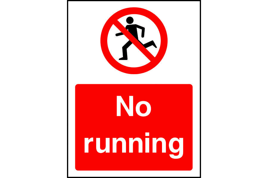 No Running sign
