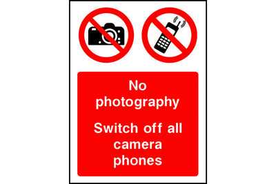 No photography switch off all camera phones sign