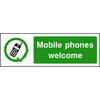 Mobile phones welcome sign