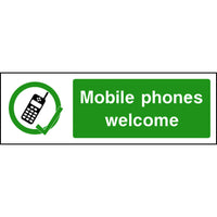Mobile phones welcome sign