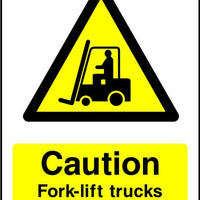 Caution Fork-lift Trucks Operating safety sign