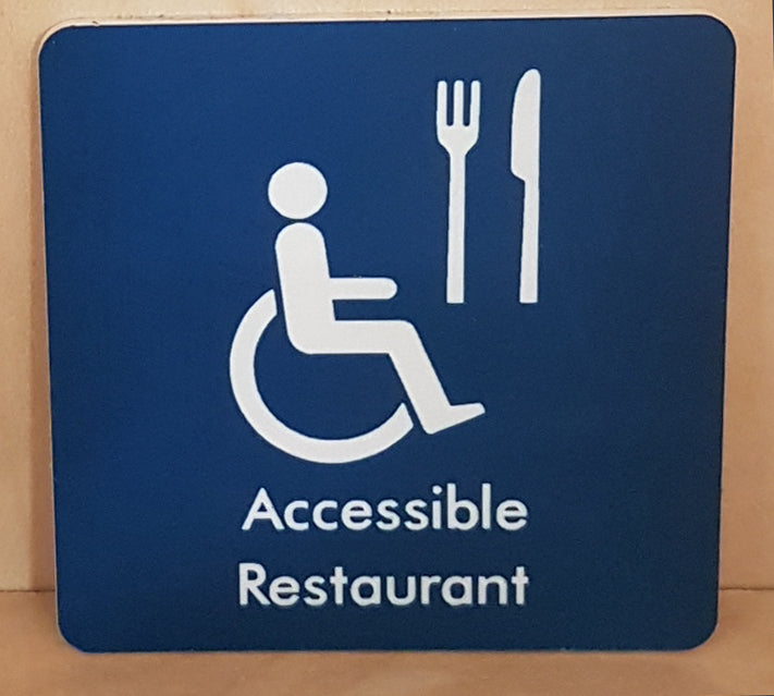 Engraved Accessible Restaurant Symbol Sign