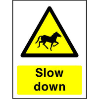 Horses Slow Down sign