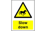 Horses Slow Down sign
