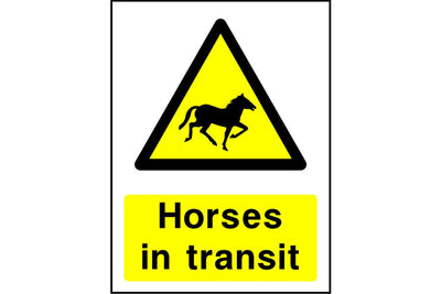 Horses in transit sign