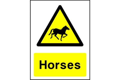 Horses caution sign