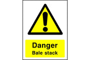 Danger Bale stack sign