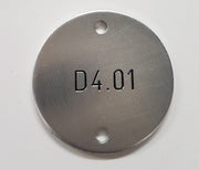 Engraved 33mm Aluminium Disc