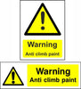Warning Anti Climb Paint safety sign