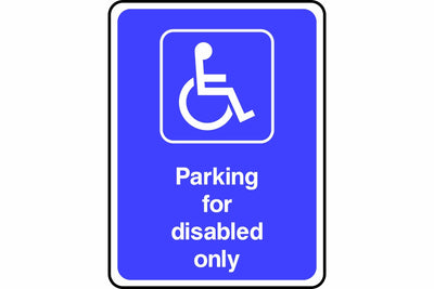 Parking for disabled only sign