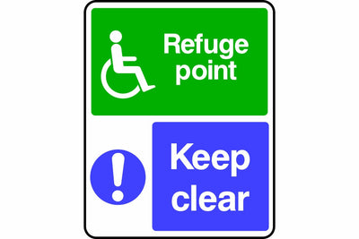 Refuge Point Keep Clear sign