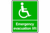 Disabled emergency evacuation lift sign