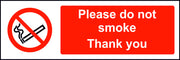 Please do not smoke Thank you sign