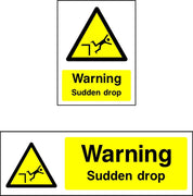 Warning Sudden Drop safety sign