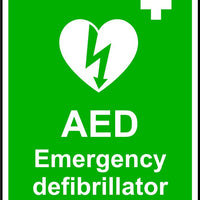 AED Emergency Defibrillator safety sign