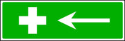 First Aid to the left safety sign