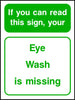 Eye wash is missing safety sign