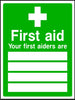 Your first aiders list sign