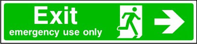 Exit Emergency Use Only Arrow Right Sign