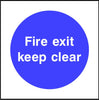 Fire exit keep clear safety sign