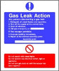 Gas leak action notice sign