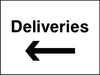 Deliveries arrow left sign