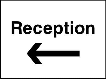 Reception arrow left sign