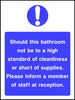 Bathroom hygiene sign