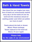 Bath & Hand Towels environmental sign