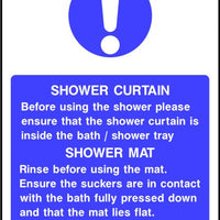 Shower safety sign