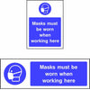 Mask must be worn when working here safety sign