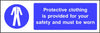Protective clothing is provided for your safety and must be worn sign