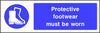 Protective footwear must be worn safety sign