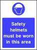 Safety helmets must be worn in this area safety sign