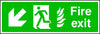 Fire Exit Running Man and Arrow Down Left Sign