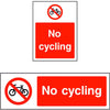 No cycling safety sign