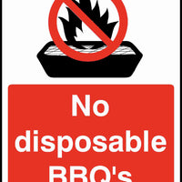 No disposable BBQ's sign