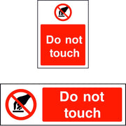 Do not touch safety sign