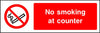 No smoking at counter safety sign